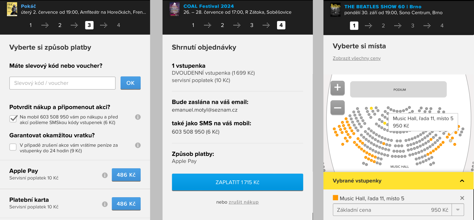 Jednoduchý nákupní proces na mobilu