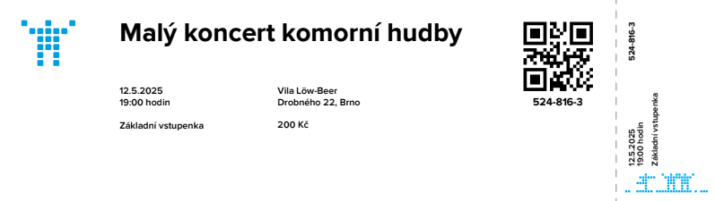 Tisk vstupenek - výchozí formát