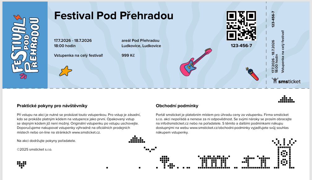 Design vstupenky na míru od pořadatele