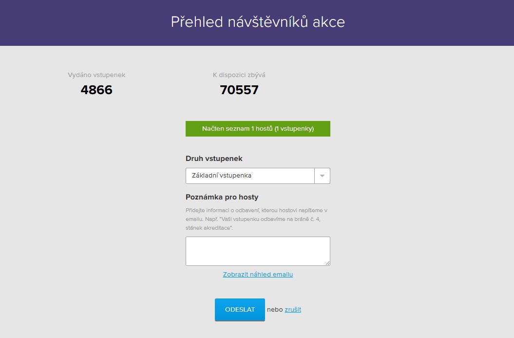 osobní pozvánka