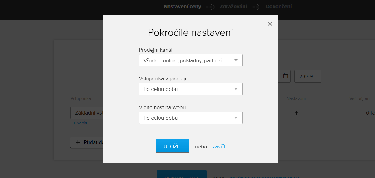 kategorie vstupenek
